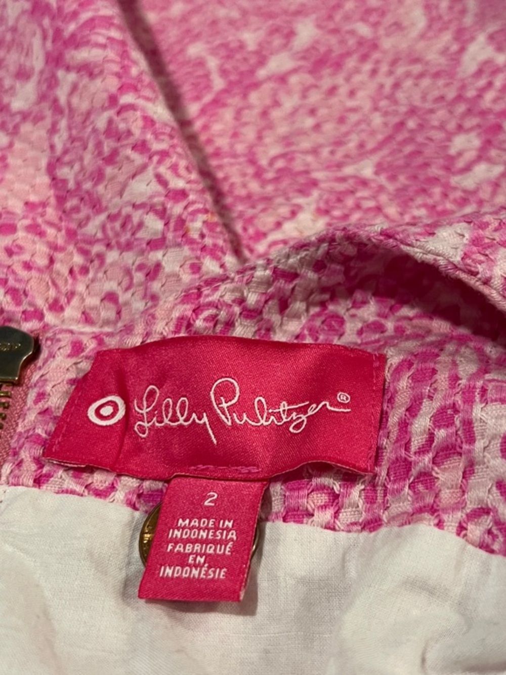 Lilly Pulitzer See Ya Later Pink Floral-Trim Sleeveless Dress Sz 2 - Picture 2 of 6